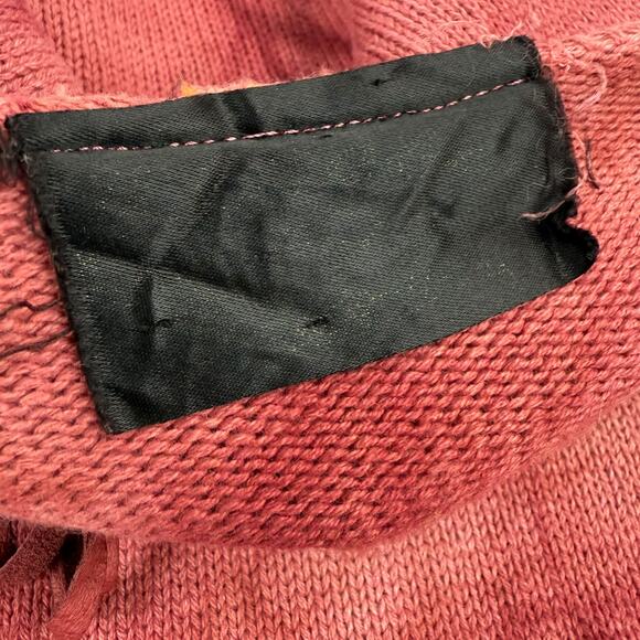 Vintage cowgirl western red cotton tie-dyed fringe sweater dress - Picture 9 of 14